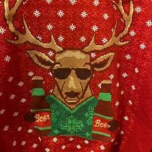Ugly Christmas Beer Deer sweatshirt Adult large
